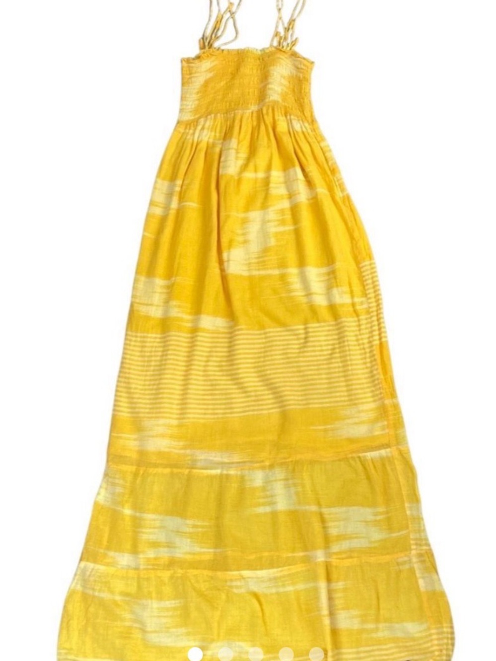 Roxy Small Yellow Tie-Dye Maxi Dress with Smocked Bodice